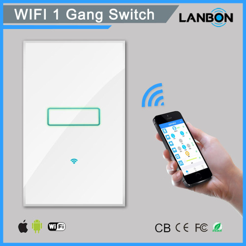 Lanbon new hot wireless smart home automation product wifi controlled power 1 gang light switch 220v/1000w