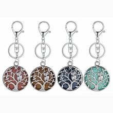 Owl Tree Crystal Gemstone pendant keychain