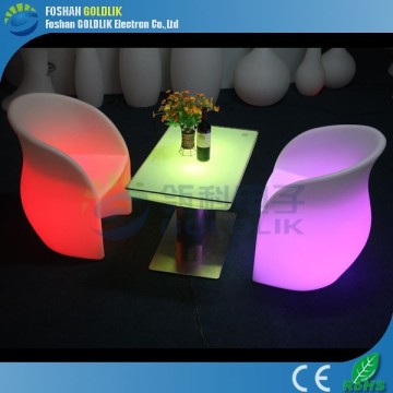 PE Material Outdoor Bar Furniture LED Light Chair