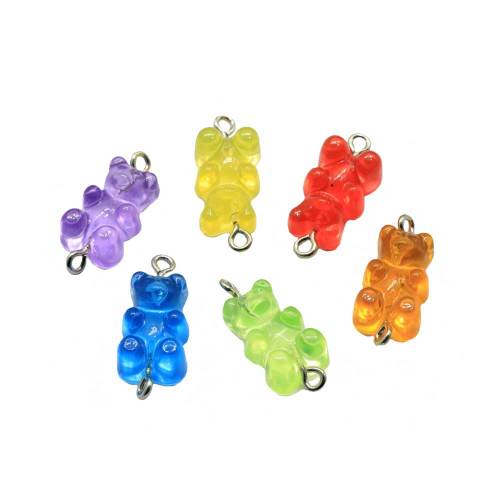 Pretty Resin Gummy Bear Pendant Charms Simulation Animal Miniature For Woman Girls Κοσμήματα Ευρήματα DIY Craft Decor