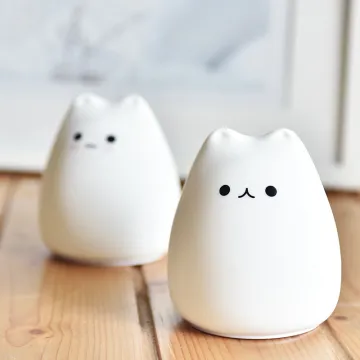 Silicone Touch Sensor 7 Colors Cat Kids Bedroom Decor Ornaments Cute LED Night Light
