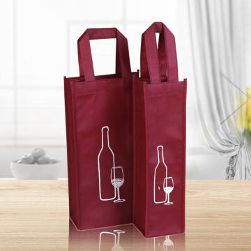 Портативный нетканный на заказ сумки для вина с одной бутылкой