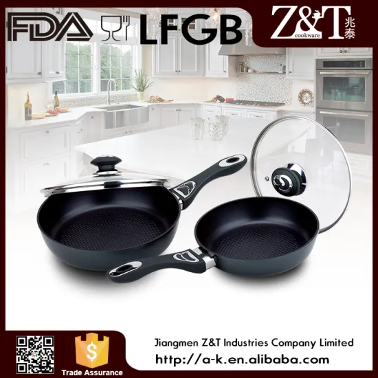 Black Aluminum ceramic coating skillet with lids