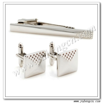 Classic Plain Metal Tie Clip Cufflink Set,Men's Clothing Accessories