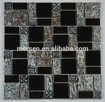 stone mix stainless steel and resin mosaic tiles for kitchen wall