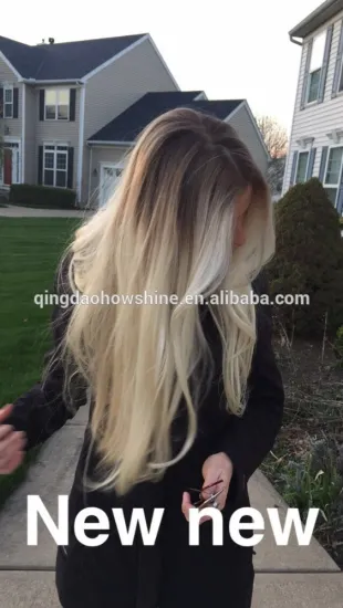 new arrival ombre color 4/color 613 natural straight european human hair full lace glueless wig