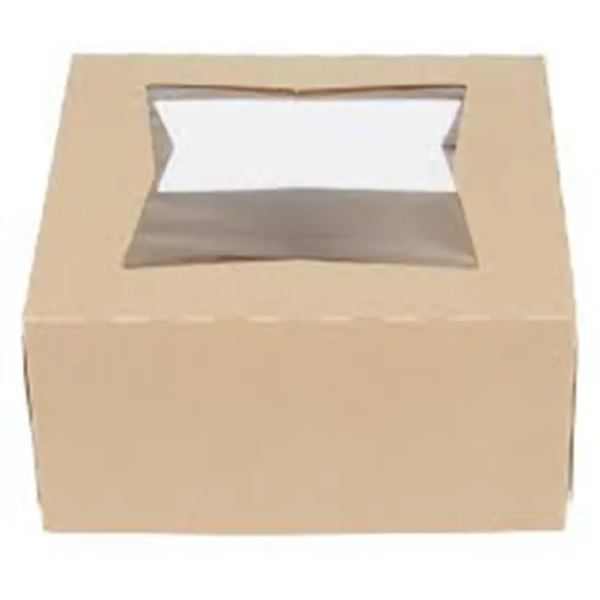 Custom kraft paper bakery cake boxes with window
