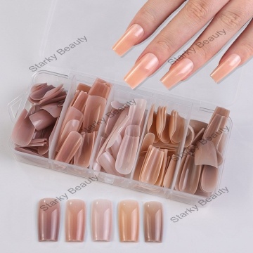 Private Label Prefabricated Gradient Nail Patches - Long Extension Artificial Press-On Nails