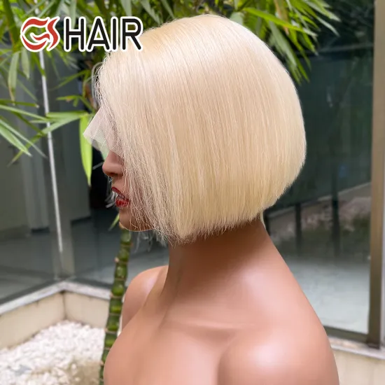 GS New Pixie Cut Glueless Wig Ombre Blonde Brazilian Human Hair for Black Women