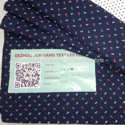 TC65/35 45X45 133X72 Printed shirt fabric Printed shirt fabric new Anchors design zara HM