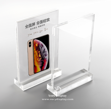 Customized acrylic tabletop iphone sign display holder