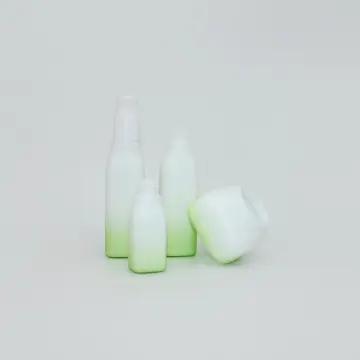 Green opal glass bottle and jar packaging