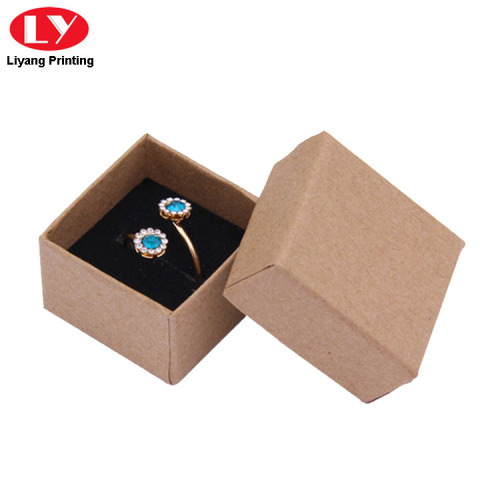 Brauner Kraftpapier Ring Geschenkbox mit Deckel