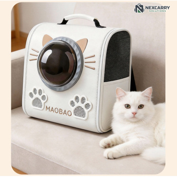 Mochila fofa para transportar animais de estimação em formato de gato