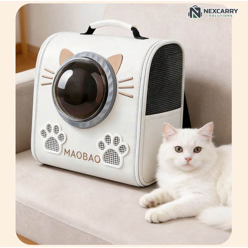 Linda mochila transportadora para mascotas con forma de gato