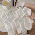 한국 버전 흰색 레이스 거품 구강 내 메쉬 짧은 튜브 양말