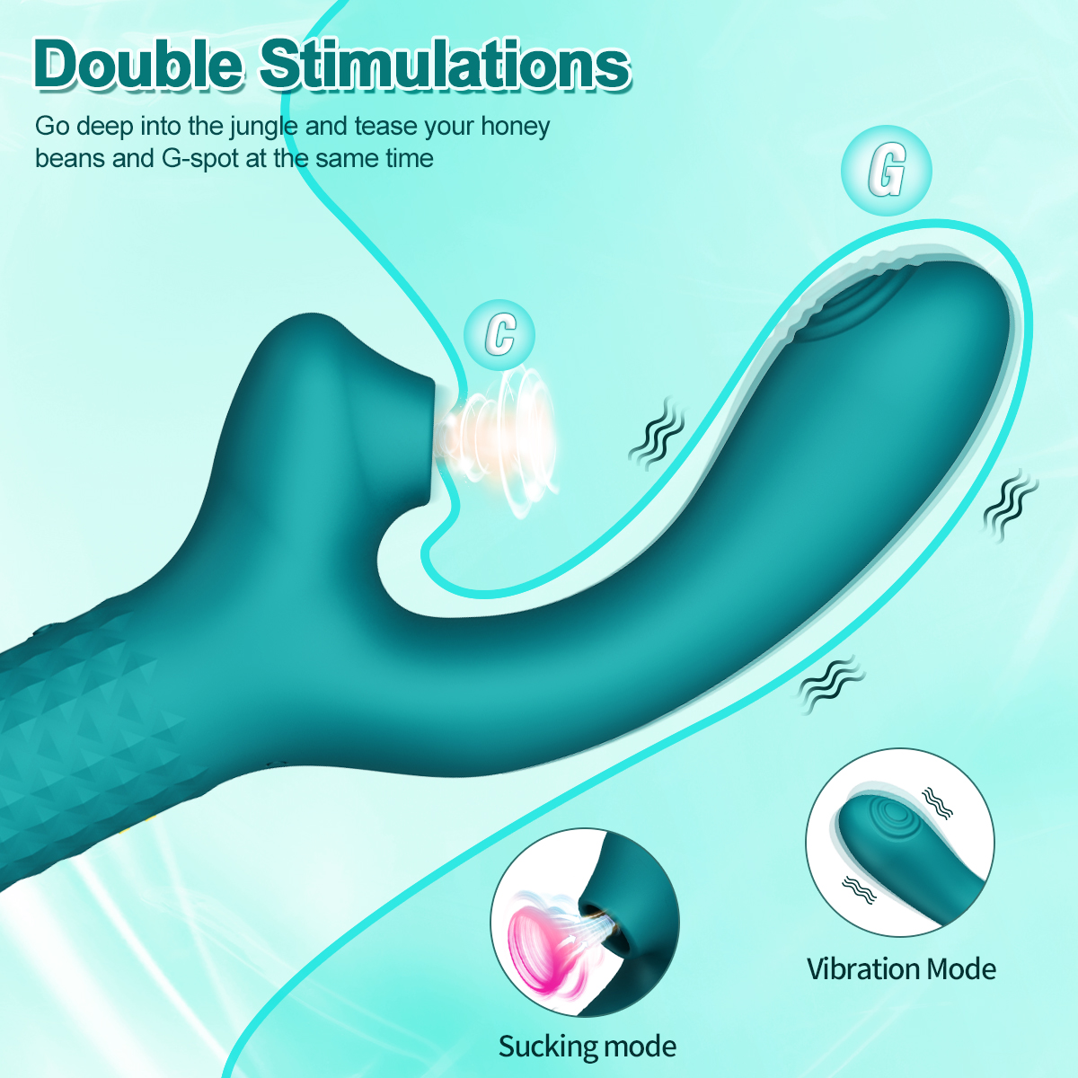 Sensual Double with Internal and External Vibration