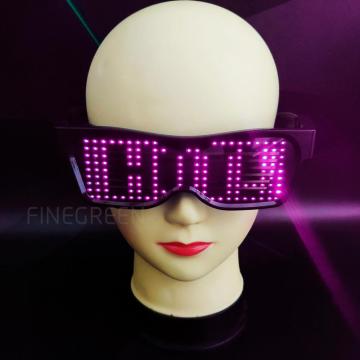 Rechargeable LED Light-Up Glasses App with Message Change for Parties