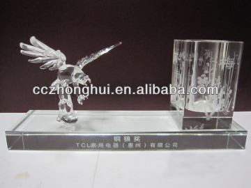 3D animal model crystal pen holder