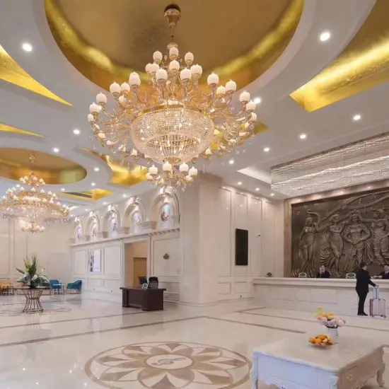 Luxurious Gold Metal Round LED Pendant Light for Fashion Hotel Project