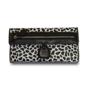 leopard stripes leather wallet