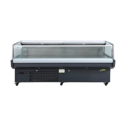 Supermarket self-service deli display refrigerator showcase