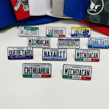 Custom Mexican License Plate Hat Pin - Wholesale City Baseball Cap Pins Metal Logo Pin
