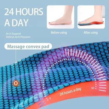 Men's and Women's Sport Shoes Insoles: Shock Absorption, Deodorant, Breathable Cushion Orthopedic Inserts