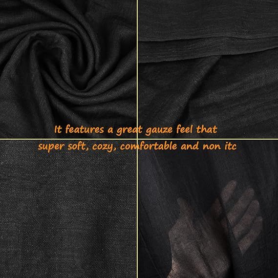 Women Summer Scarfs Large Long Lightweight Linen Beach Gauze Shawl Wrap 75"×43"