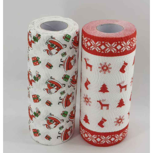 Багаторазовий кухонний паперовий рушник OEM Christmas Decoration Printed