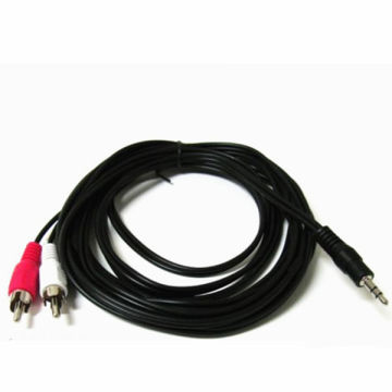 2 RCA to 3.5mm Stereo Plug AV Connector Audio Extension Cable