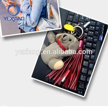 2017 Yexiang portable metal tassels leather usb phone cable