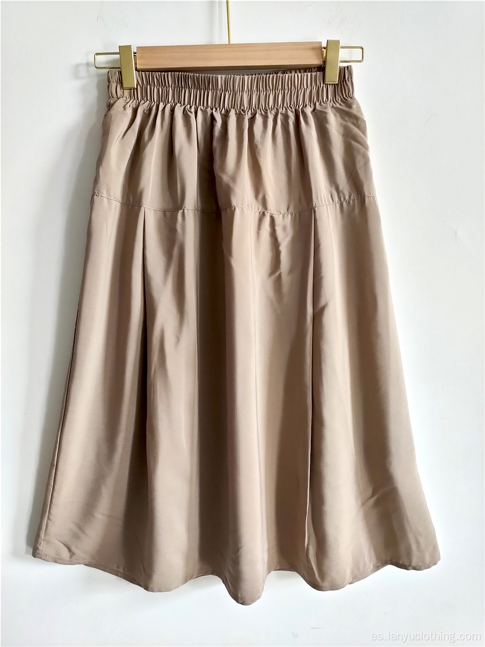 Falda beige casual de mujer para la primavera