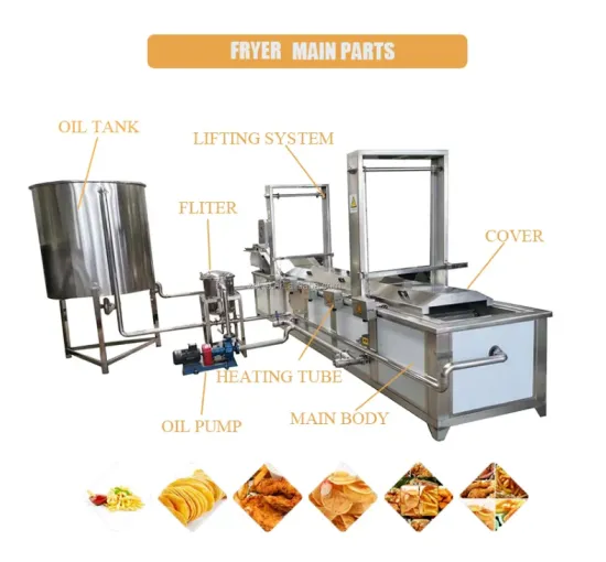 Fries Continuous Frying Machine For Sale