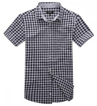 Modello a quadri maniche corte camicia casual da uomo