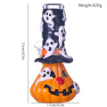 8.3in Hippies occhiale, broncio di vetro di zucca e elfi disegnati a mano, grazioso bong di Halloween, tubo d'acqua in vetro borosilicato, caveah di vetro