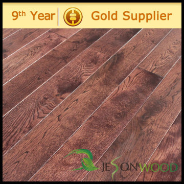 Solid oak hardwood flooring prefinished/unfinished Flat surface Mocha color
