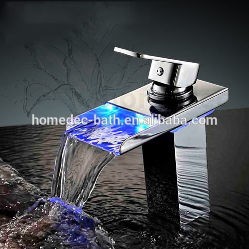 Square Single Lever Waterpower led Basin Mixer