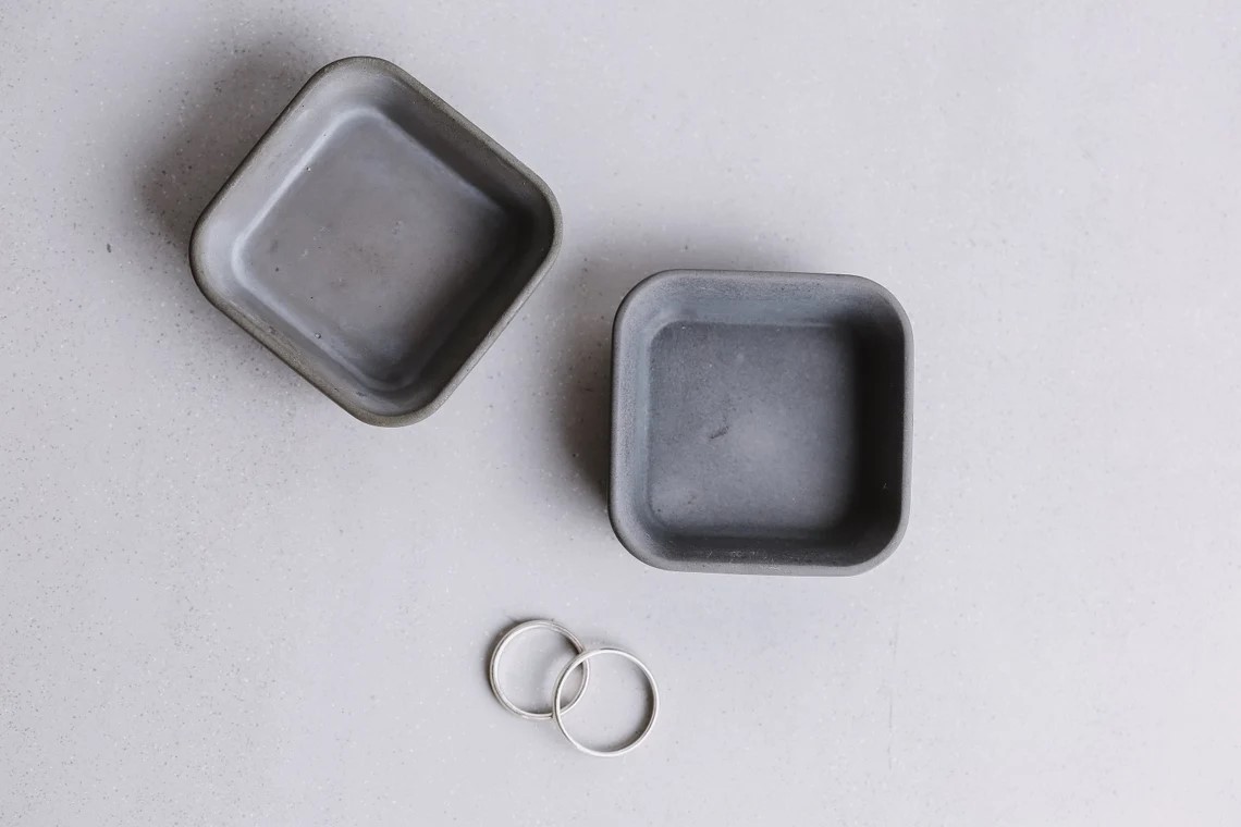 Dark Grey Square Multi-purpose Concrete Tray