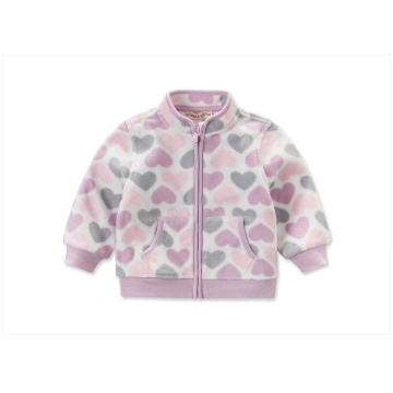 Girl's Cute Print Fleece Coat