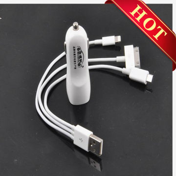 Wholesales 3-in-1 with two micro Usb Car Charger