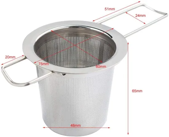 Stainless Steel Tea Infuser Strainer with Folding Handle for Loose Leaf Tea