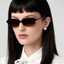 Retro Rectangle Acetate Sunglasses