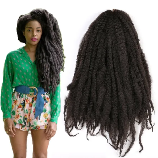 Wholesale Kinky Marley Twist Crochet Hair Extensions 18inches Ombre Color Black Bug Brown Synthetic Fiber Marley Braiding Hair