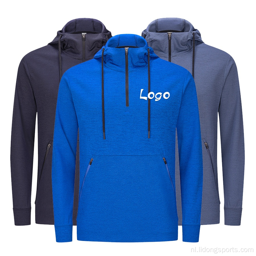 Aangepaste modeontwerp heren sporten ademende hoodies