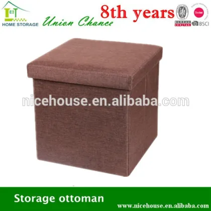Red faux linen fabric storage sex furniture ottoman