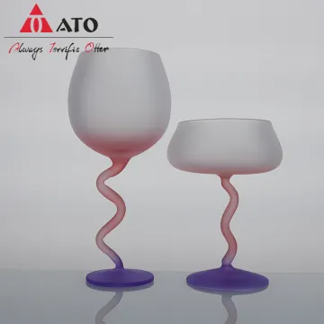Color Stem Martini Glass With Twisted Stem