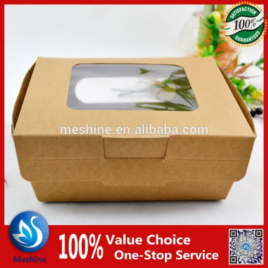 sushi paper box with clear window, food packaging box, salad container