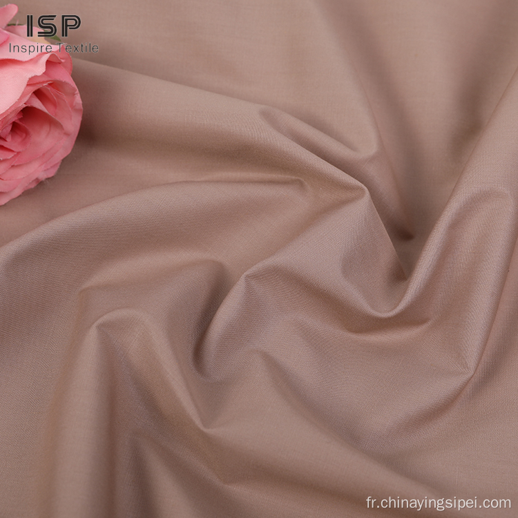 Tissu textile en coton en polyester de couleur unie
