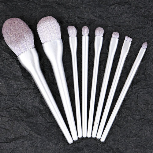 2022 Hot-Salging 8stks sølvfarge plasthåndtak Makeup Brush Kit